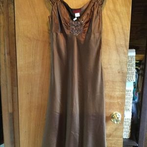 Sexy Bronze silk dress